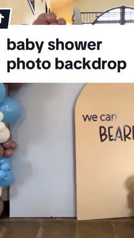 fun little diy project for my baby shower photo backdrop🫶🏻🧸✨🍼 #babyshower #wecanbearlywait #backdrop #archbackdrop #photobackdrop #styrofoambackdrop #diypartydecor #photobackdropdiy #cricutprojects 