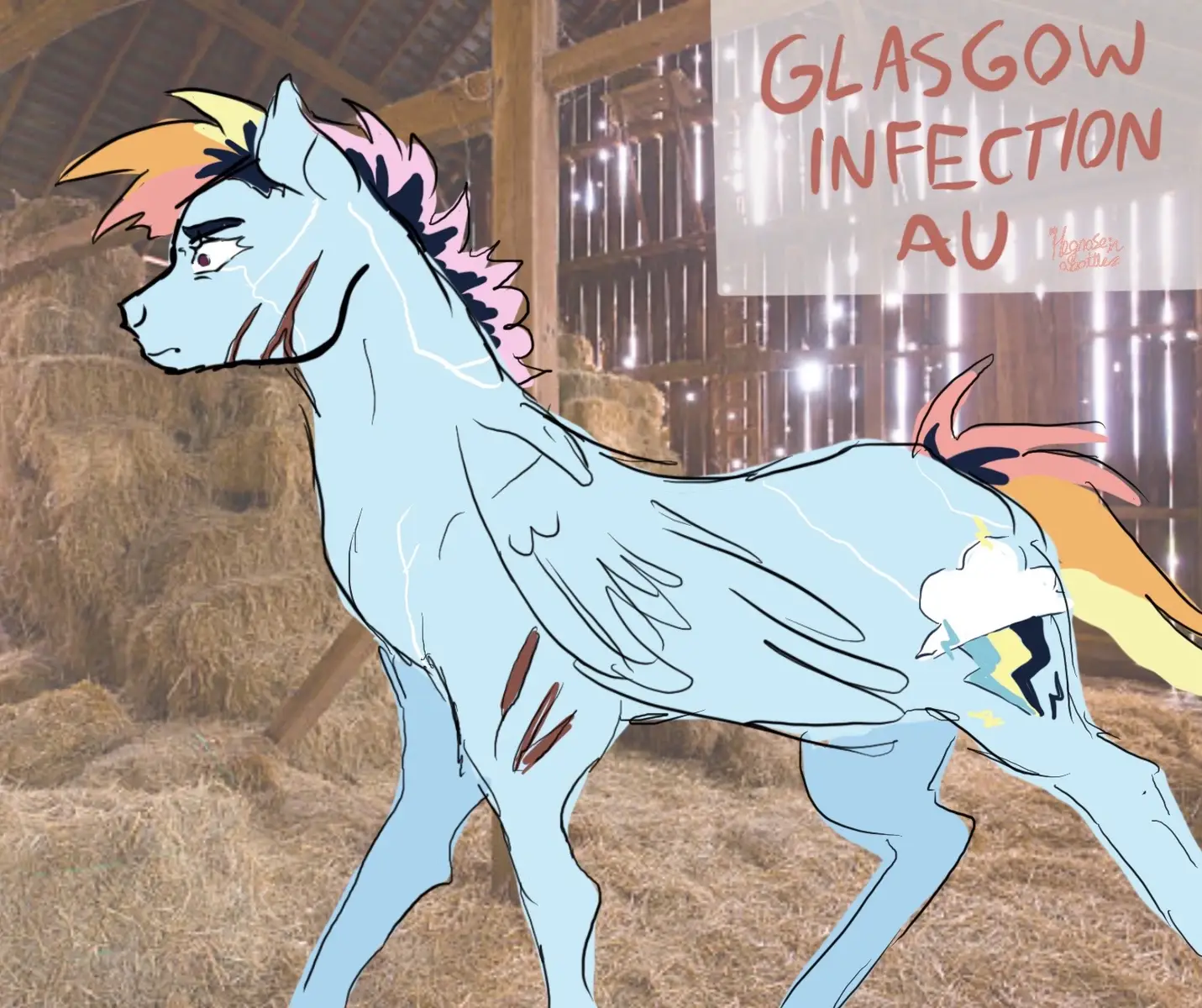 First comic- pt 2 coming soon!  #glasgowinfectionau #mlpinfection #mlpinfectionau #infectionau #mlp #applejackmlp #rainbowdashmlp 