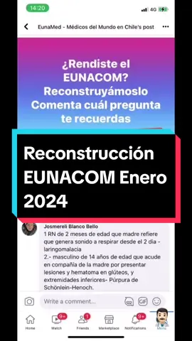 🔥RECONSTRUCCIÓN EUNACOM Enero 2024 🕵️‍♂️🧩Estamos reconstruyendo el #EUNACOM 💪🏼 ¿Rendiste el último examen? Ven a ver cómo te fue y comparte con tus colegas las preguntas que recuerdes. EUNAMed.com/reconstruccion #ChileNecesitaMedicos #medicoschile 