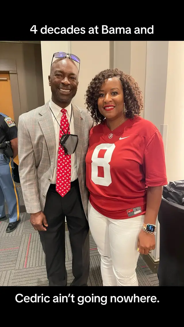 When I met Saban OF COURSE I also got a pic with Cedi-Ced. The man always right next to the man is not retiring! Cedric Burns, officially titled our Athletic Relations Coordinator and the GOATs personal assistant - has been with the Tide 4 decades! 🐘 Lets keep rolling Ced. #alabamafootball #rolltide #CollegeFootball #cedricburns #deboer #fyp #fypp #footballtiktok #BlackTikTok #collegefootballtiktok 