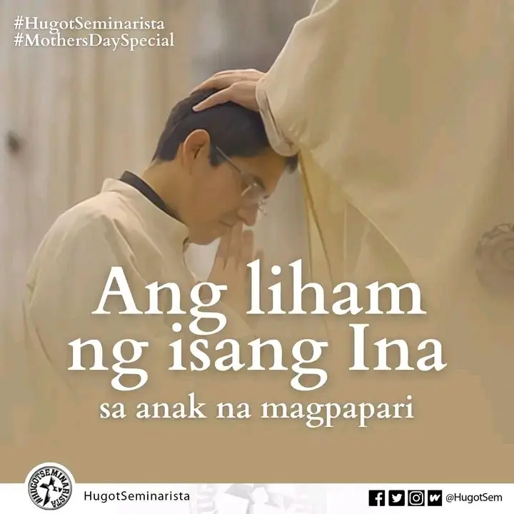 ctto HugotSeminarista  ANG LIHAM NG ISANG INA PARA SA ANAK NA MAGPAPARI Dear Anak, Parang kailan lang nung ihatid kita sa seminaryo. 'Di mo matanggal 'yung pagkayakap mo sa kin kasi sabi mo, mamimiss mo ako. Noon pa nga, naho-homesick ka 'di ba, pero ngayon, oordinahan ka na. Ambilis ng panahon, anak. Natupad na lahat ng dasal ko para sa'yo.  Naalala mo nung una, ayaw kong pumayag? Kasi di ba 'di ka naman marunong maglinis ng bahay, at maglaba ng sarili mong damit? nagtampo ka pa nga kasi pinagalitan kita at sinabihang 'Bago mo pangaraping maging mabuting pari, maging mabuting anak ka muna.