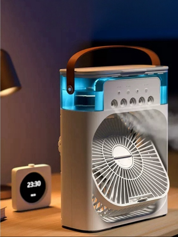 Mini Ar Condicionado Climatizador Umidificador Ventilador Portátil USB Led Quarto Sala Escritório Mesa Reservatório 600ml Alça link do produto: https://shope.ee/6UypNdVY4s