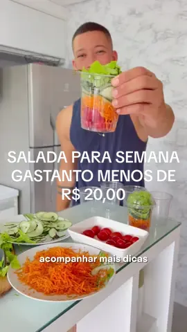 SALADA PARA SEMANA  Gastando menos de R$ 20,00?  NÃO PERCAM OS STORIES DO INSTA  Todos nós sabemos que incluir salada na nossa alimentação é super importante e o sobrenome desse perfil é 