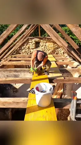 Framing the Roof alone! Off Grid Stone House in the Forest #bushcraft #shelter #build #building #builder #outdoor #Outdoors #survival #trending #bushman #camping #camp 