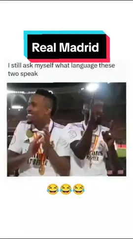 Stone age language 😂😂 #realmadrid #football #footballtiktok #halamadrid #militao #rudeger #vinijr #spanishcup #spain #spanish #fyp #fyb #viral #explore #foryou #foryoupage 
