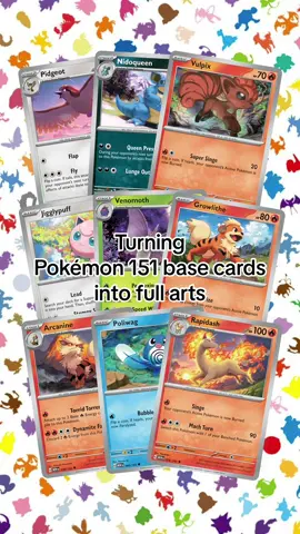 Some of my favourite cards so far!  A private comission for an entire 151 full art base set!  We are about 2/3’s of the way to finishing all 151 cards currently and it’s so good to finally see so many of the cards close to finalisation  For those that don’t know yet here’s some extra info: We are turning all of the base cards from 151 into illustration arts for to use as part of our personal collection and private comission (not for the use of public sales). Once all 151 Pokemon have their finished cards these will be printed and playable noting all the original moves and stats from the original base cards themselves! #pokemon #151 #pokemoncommunity #digitalart #customcards