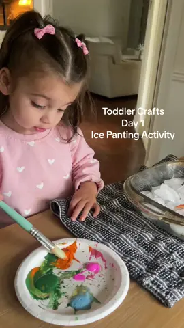 New series: a weeks work if craft ideas for your toddler! This weeks theme is ICE! Day 1- ice painting! #toddler #toddlersoftiktok #fyp #toddlermom #MomsofTikTok #toddler #toddlertok #toddlers #toddlerlife #momtok 