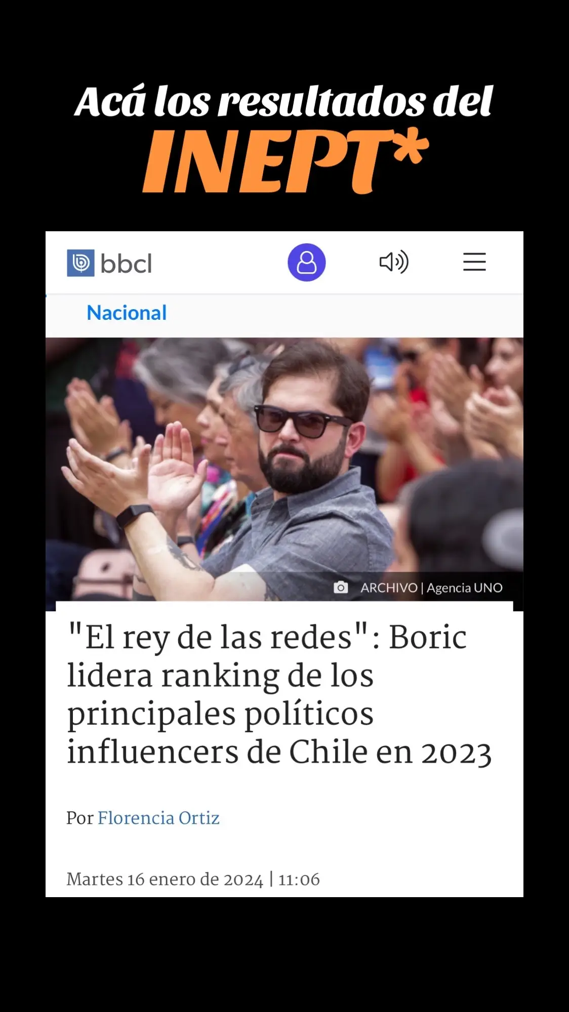 Acá los Resultados del INEPT* de Gabriel Boric. #fueramontes #izquierdamiserable #chilevamosnuncamas #chilevamosnuncamas #soloquedarepublicanos #chile #ELINFORMANTECHILE #willstudio #Willstudiochile #patriotaschile 