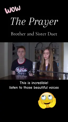The prayer sang by brother and sister duet. Absolutely incredible voices ☺️ #theprayer #thisevoices #brothersister #duet #singingtogether #stunningvoices #theprayer #fyp #foryourpage  