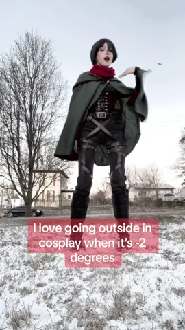 I could not feel my fingers #mikasacosplay #mikasaackermancosplay #mikasa #mikasaackerman #aotcosplay #mikasaaot #aot #AttackOnTitan #cosplay #missjunebuggie 