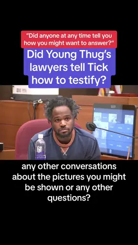 I've seen comments debating whether Tick and Young Thug’s lawyer Brian Steel are in cahoots and planned out this testimony together.  Fulton County Chief Deputy District Attorney Adriane Love asked Tick about that in her direct-examination.  I can safely say there is no way Steel would be stupid enough to flat-out tell Tick how to testify, including about the tattoos. If anything, Steel would tell Tick’s attorney, Kristi Gladden, about his explanations for the tattoos, then she would pass the message along to Tick. That way the only conversation Tick has about how to testify is protected by attorney-client privilege.  Love then moves into questions about ROC Crew, asking Tick to name members in an exchange that drags on. You can watch more in this clip: @Meghann M. Cuniff  Love also asked Tick about him not meeting with prosecutors. You can watch that clip here: @Meghann M. Cuniff  #youngthug #ysltrial #gangsterrap 