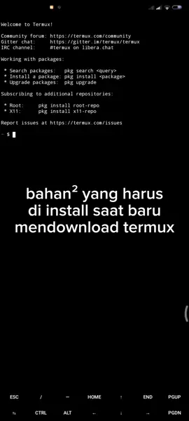 bahan² yg harus di install saat baru download termux #termux #terminalandroid #X5Y1D_404
