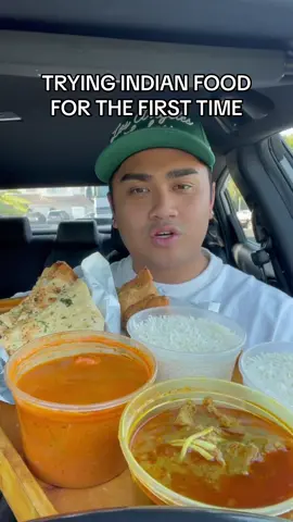 Trying Indian food for the first time! #fyp #foryou #fastfood #indian #food #indianfood #chicken #tikkamasala #curry #tastetest #mukbang #review 
