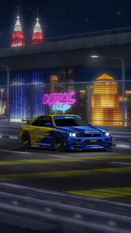 Beautiful Spoon R34 animation work special made for owner @shazarul_ismail Thanks for the support🙏🏻 [ Kuala Lumpur Expressway 吉隆玻高速 ］ - Vertical Version with Front View #nissan #gtr #r32 #r33 #r34 #r35 #gtr34 #skylinegtr #spoonsports #kereta #carmodification #carculture #stayhumble #jdm #jdmculture #carlifestyle #stance #static #drift #slammed #bagged #lowered #initialD #malaysia #kualalumpur #KL #KLCC #initialclip #fyp 