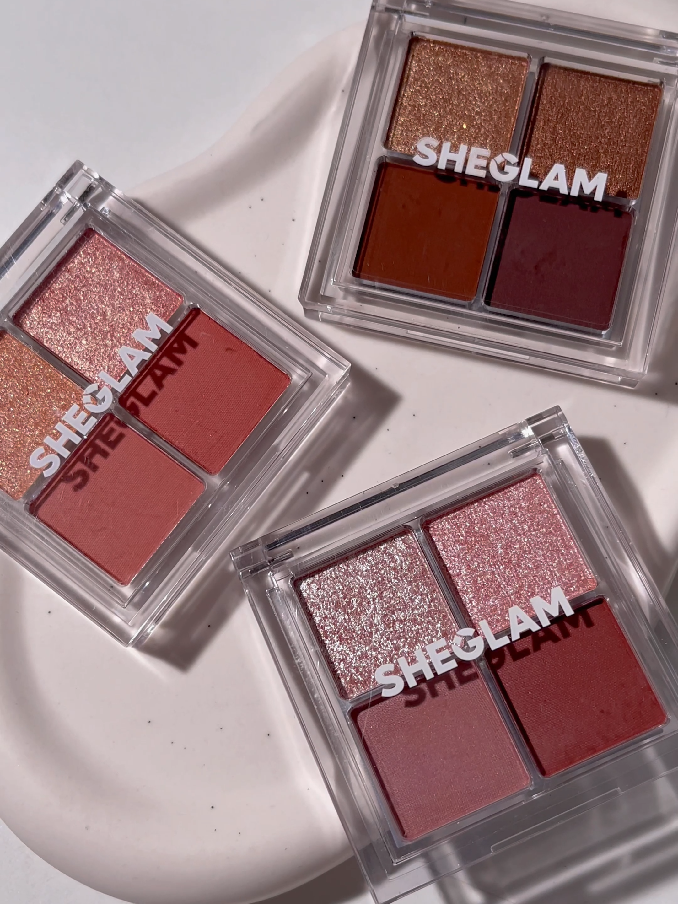 Eyeshadow quads are some of our faves 💁‍♀️ Which palette do you like the most? Let us know in the comments 💭  #sheglam #eyeshadow #eyeshadowswatches #swatches #makeuplook