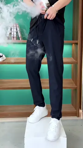 Men's ice silk quick-drying pants are soft, comfortable, breathable and elastic#Men's ice silk pants#jogging pants#sport pants#Chaoliu baida#Handsome and stylish#fyp 