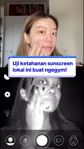 Di gymku banyak jendela jadi wajib pake sunscreen 😆💪🏻 gimana mnrt kalian ketahanannya? #skincarebyjessi #skincareroutine #gayaditiktok #sunscreenlokal #jessisunscreen #uvcamera #amaterasun 