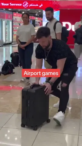 When the flight is delayed so you play bowls with the suitcases 😂 #calumscott #tour #airport #bowls 