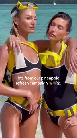 behind the scenes with @Hailey Bieber + @Candice 🤿🫶🌊 