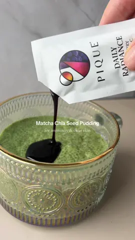 Supercharged Matcha Chia Seed Pudding! 🍵✨ Packed with immune-boosting goodness from Daily Radiance Liposomal Vitamin C and Sun Goddess Matcha, this delightful treat isn't just delicious – it's a powerhouse for: – Blood Sugar Balance  – Hormone Health  – Gut Health + Digestion – Radiant Skin 🌿 Antioxidants, chlorophyll, and collagen support in every spoonful.  Ready to glow from the inside out? Grab BOTH products and save 15% off with our Glowing Skin Ritual. INGREDIENTS 1/4 c chia seeds 1 packet Sun Goddess Matcha 1 c milk of choice (I used coconut) 1 packet Daily Radiance  METHOD 01. Add chia seed to a jar- set aside 02. Mix Matcha & coconut milk with an electric frother 03. Pour in your matcha to the chia seed & mix well 04. Let set for 4 hours or overnight 05. Optional: 1 scoop high-quality protein powder 06. Mix in Daily Radiance packet & enjoy! . . . #immunesupport #healthyrecipes #breakfastrecipes #matchalatte #matcharecipes 