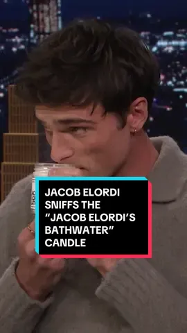 Jacob Elordi sniffs the “Jacob Elordi’s Bathwater” candle 🛁 #FallonTonight #TonightShow #JacobElordi #Saltburn 