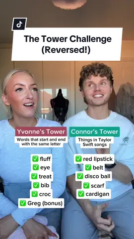 in hindsight maybe mine was a bit tricky… 🫣 #connorandyvonne #fyp #couple #comedy #challenge #couplecomedy #coupleschallenge #Relationship #game #ideas #funnycouple #taylorswift #swifttok #swiftie 