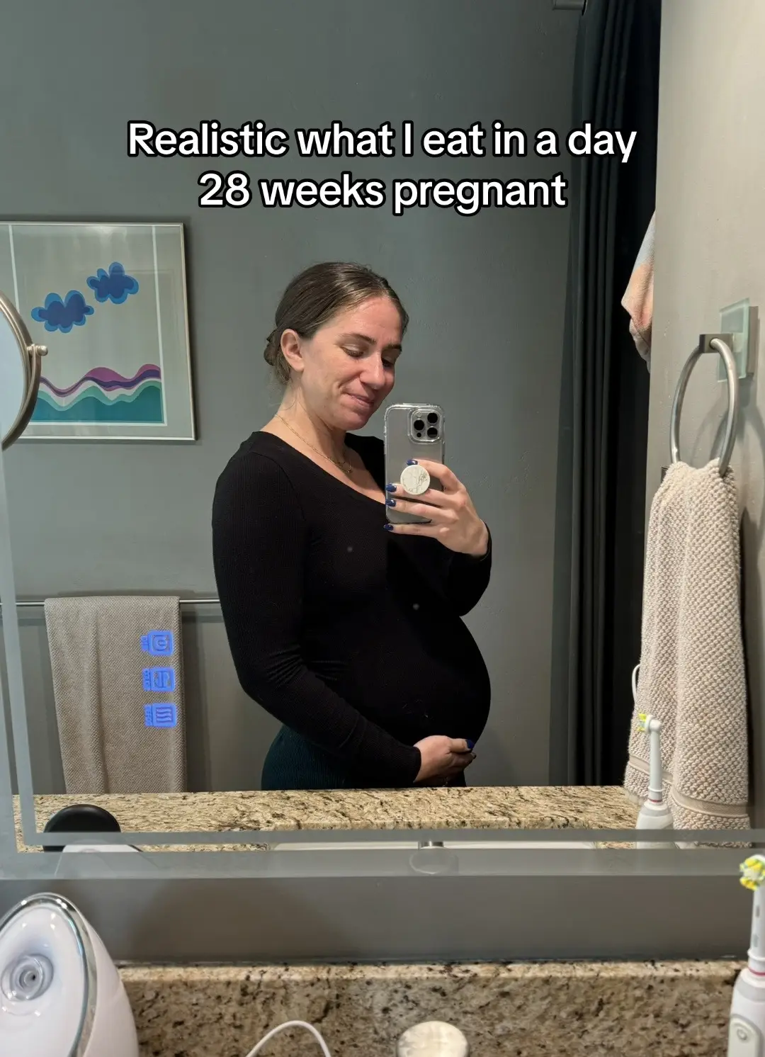 Second trimester has truly been a dream, including zero nausea (even though mine stopped at 18 weeks…). I’ve been focusing on getting more protein over the last couple weeks and think I’m doing pretty well ❤️ #wieiad #pregnantlife #thirdtrimester #highprotein 