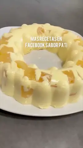 Riquísima gelatina de piña y crema #gelatina #piña 