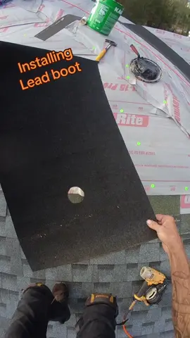 Installing a lead pipe boot #roofing #work #roofer #construction #roofs #roofers #solo #rooftop #solo #fyp 