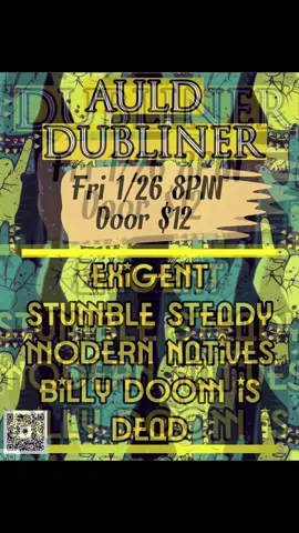 We’re a week out from our show at the The Auld Dubliner Miami with Exigent, Stumble Steady, and Billy Doom Is Dead! It’s going to be a great night🤘🏼 $12 bucks at the door! #newshow #weekaway #miami #florida #aulddubliner #livemusic #greatbands #diymusic #modernnatives #exigent #stumblesteady #billydoomisdead #alternative #music #altpunk #musictour #springtour2024 