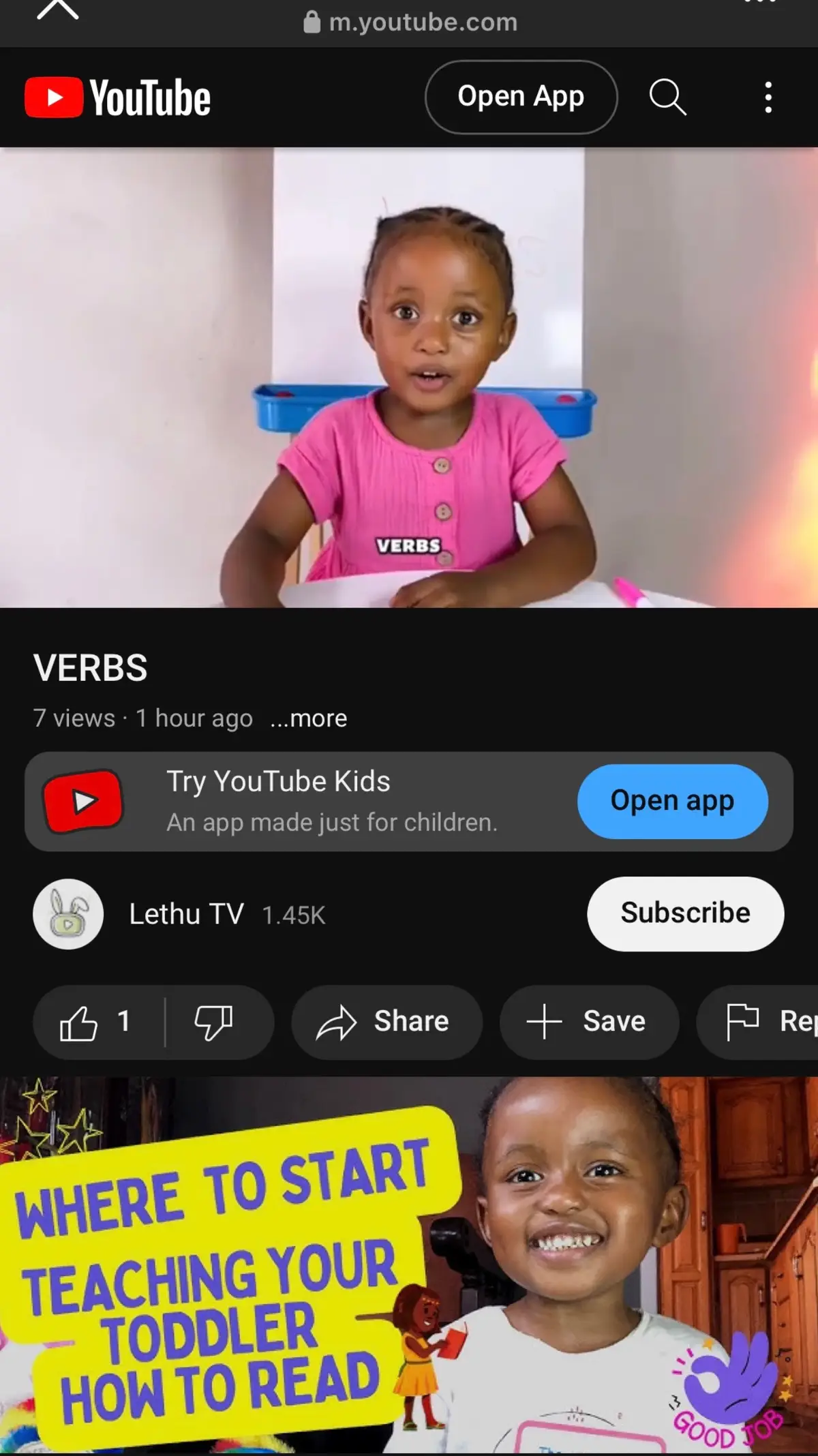 New video on YouTube for our little champs. Please subscribe to Lethu’s YouTube channel 