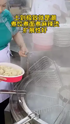 这是一款旋转式的煮水饺炉，可用来煮面煮麻辣烫，卤肉等，采用电加热，也可以用燃气加热。#水饺炉厂家 #煮面炉商用 #煮粉面炉 