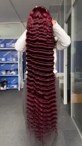 40inch burgundy deep wave lace wig ✨Any color & texture can be customized📩WhatsApp +86 156 2110 9032 get more hair information, details & price #99jwig  #rawhair #613wig #613hair #straighthair #gingerhair #loosecurls #atlhairstylist #highlights #highlightshair #waterwave #curlyhair #deepwave #wiginstall #customwig #virginhair #coloredhair #bundlesforsale #blackwomen #hdlace #colorfulhair #frontalwig #lacefrontal #lacewigs #wavehair #blackgirlmagic #frontalsewin #hdlacewigs