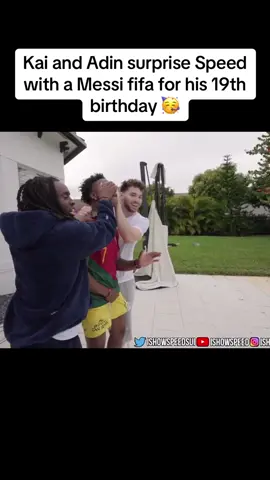 Kai and Adin surprise Speed for his birthday 🎂 #kaicenat #speed #adinross #birthday 