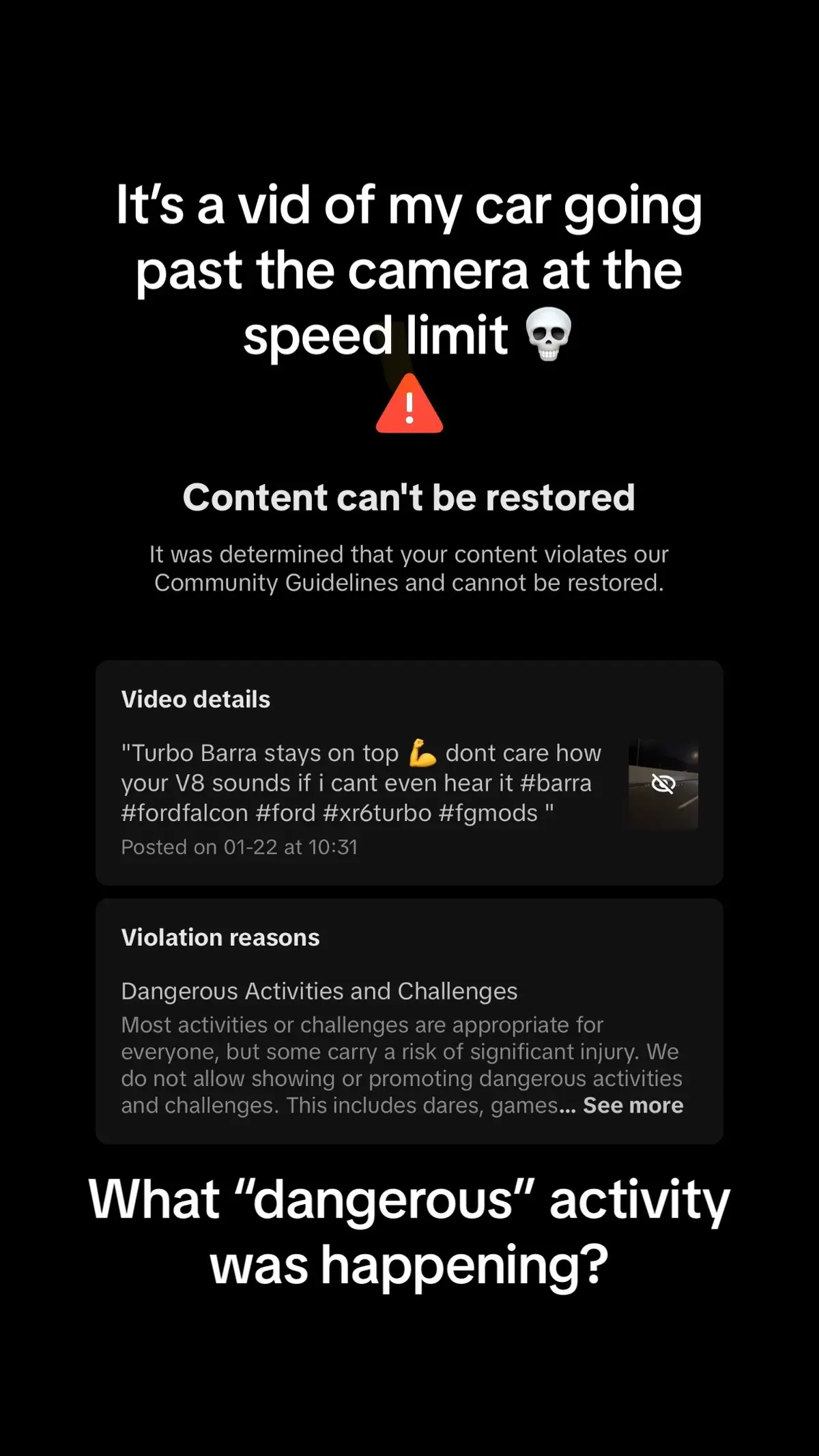 Can’t post anything on tiktok anymore unless youre just aitting in front of your camera in a room 💀