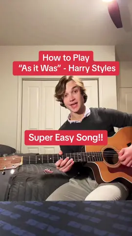 How to Play “As It Was” - Harry Styles 🎸 #guitartok #beginnerguitar #acousticcover #musiciansoftiktok #guitarlesson #guitartutorial #harrystyles #asitwas #fyp #foryou 