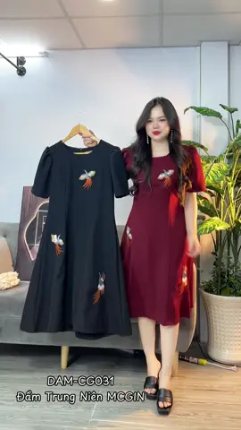 Đầm trung niên thêu hoạ tiết Hải Yến 🕊️ sang trọng thanh lịch cho mẹ, gọn dáng tôn da vô cùng ♥️ #damtrungnienmiuco #damtrungnienchome #damtrungnienbigsize #damchome🌷 #damtrungniensangtrong 