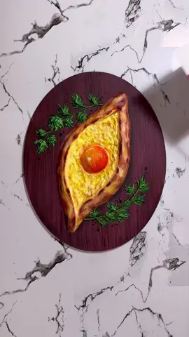 Adjarian Khachapuri 🇬🇪 What’s next? 🫶 #georgia #khachapuri #texturepainting #adjariankhachapuri #sakartvelo #art 
