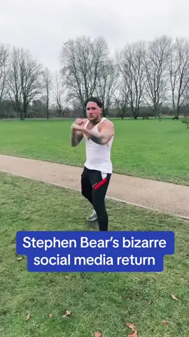 Disgraced reality star Stephen Bear made a bizarre return to social media today, punching the air after being released from prison last week. #stephenbear #stephenbearjailed #chingford #london #uknews #news #fyp #released #prison #guilty #realitytv #crime #prisontiktok #crimetok #georgiaharrison 