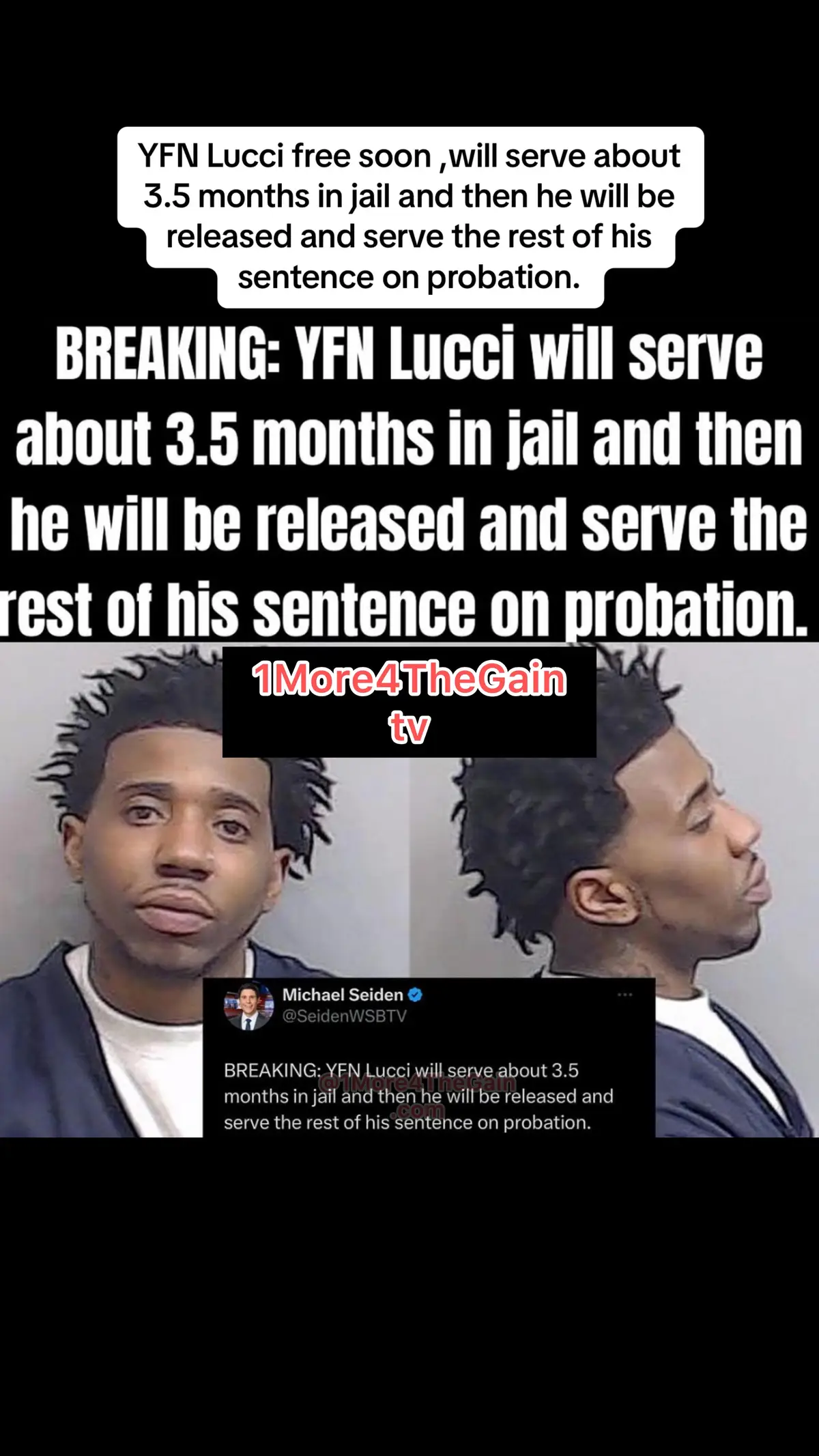 #YFNLucci free soon ,will serve about 3.5 months in jail and then he will be released and serve the rest of his sentence on probation. 