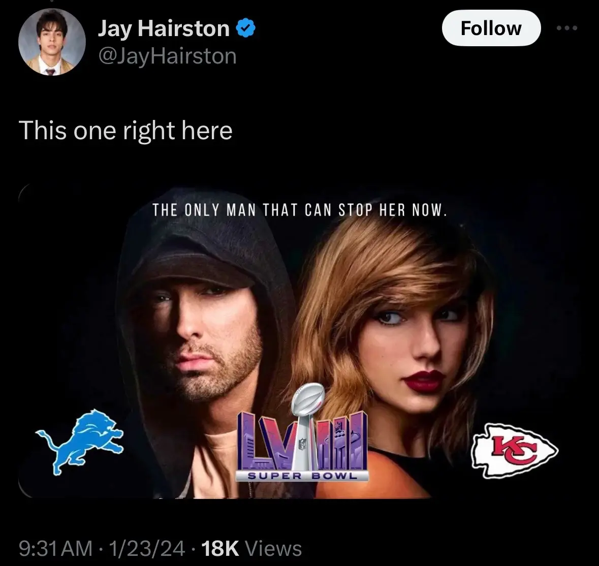 I mean you know im down for a Chiefs vs Lions Superbowl!✨ . . . #kcchiefs #detroitlions #taylorswift #swifttok #eminem #traviskelce #patrickmahomes #jaredgoff #SuperBowl 