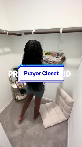Transformed a simple closet into a sacred space. A prayer closet. A war room. My daily haven to spend time with God. 🙏🏾✨  #PrayerCloset #WarRoom #Prayer #Pray #prayerlife #God 