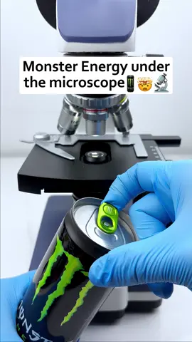 Would you still drink Monster Energy drink after seeing it magnified 400 times?#undermicroscope #microscope #fyp #tiktok 