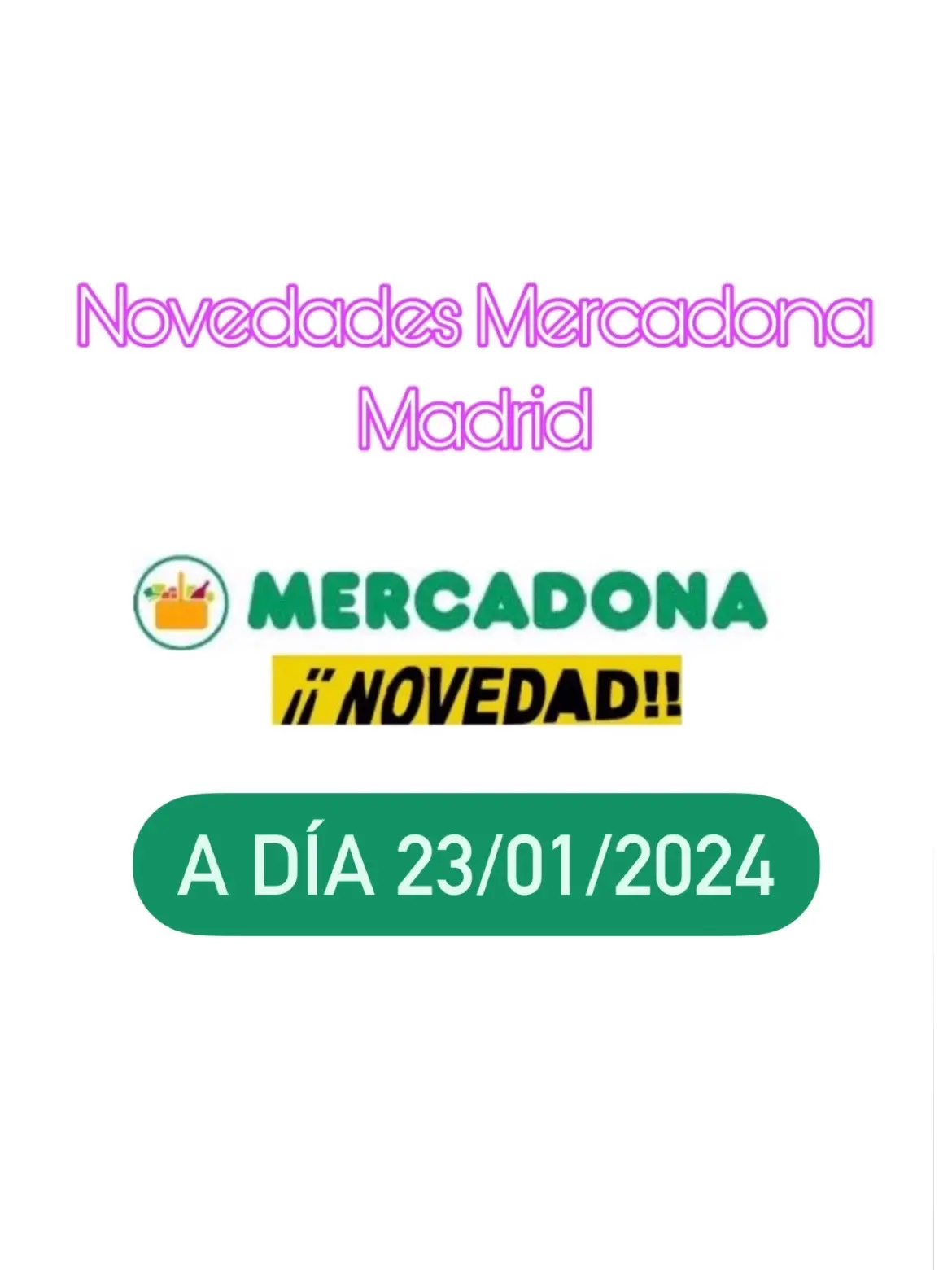 Novedades en Mercadona de Madrid, Castilla-La Mancha….a día 23 de enero de 2024. #preciosmercadona #novedadesmercadona #novedades #subidaprecios #mercadona #compramercadona #comprasemanal #compramensual #haulcompra #unboxingcompra #compramensualmercadona #comprasemanalmercadona #mercadonacaro #mercadonanovedades #unboxingmercadona  #precioaceite #subidaprecios #inflacion #probandonovedades #probandomercadona #probandonovedadesmercadona #dulcesmercadona #hacendado #mercadonahacendado #novedadeshacendado #velasmercadona #comidamercadona #comiendomercadona #productosmercadona #viralesmercadona #mercadonaviral #barbacoamercadona #salsabbq #cachopomercadona #cheddarmercadona 