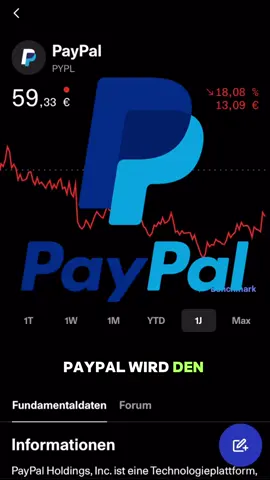 PayPal 📈🤑 Das Unternehmen möchte mit einer spannenden Ankündigung den Mark schokieren. Was denkst du, wird das sein und wird es auch der Befreiungsschlag für die Aktie werden?  #PayPal #AI #KI #Bitcoin #Aktien #Investment #FY #News 