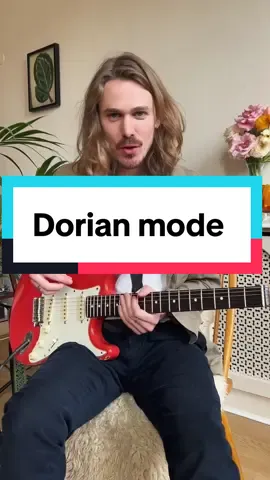 The Dorian Mode is the second mode of themajor scale and contains the following intervals: 1 2 b3 4 5 6 b7 Dorian is essentially a minor scale with a maior 6 and it is this particular combination of sounds that gives Dorian its slightly mystical feel. Used in slow melodies, it has a folky, medieval sound but in the context of modern quitar music it's a great way to make a minor key sound funky. Throw the major 6 into a minor pentatonic lick to drop a little taste of Dorian. #guitarlesson #guitarscales #leadguitar 