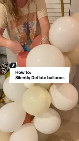 Posting this to hopefully help someone  🎈I HATE the sound of balloons popping, so this helps with anxiety-free party clean up #deflateballoons #balloonhack 