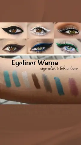 Eyeliner & Celak Pensil Warna Ungu Hijau Biru Gold  #Eyeliner #Eyelinerwarnawarni #Celak #Pensilmata #eyelinerWarnaUngu #eyelinerwarnaHijau #eyelinerwarnaHija #eye liner warna gold #viral #fyp #tiktokshop 
