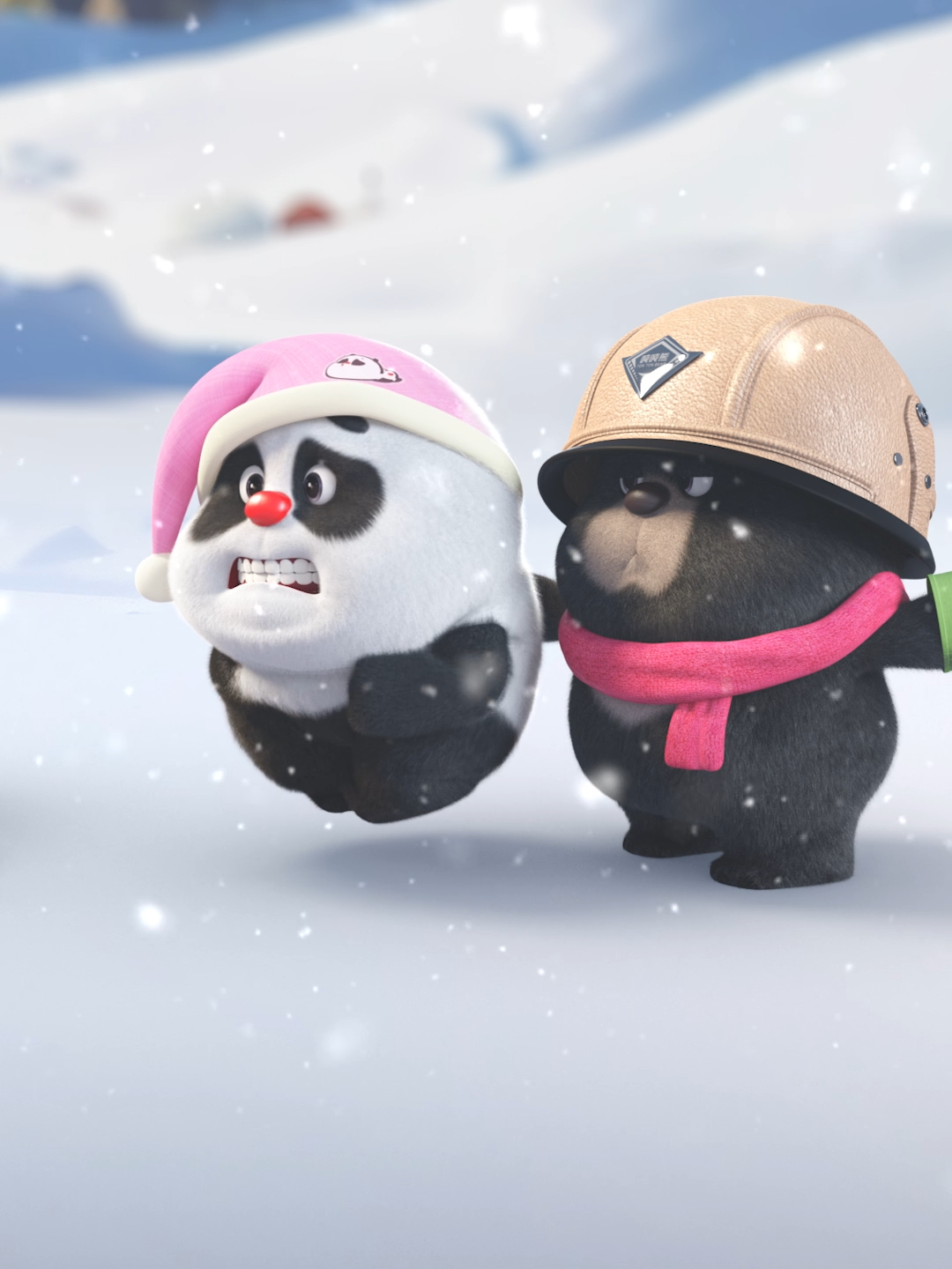 the easiest way to clear snow 🐻🐼 #bamboo #panda #animation