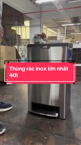 Thùng rác Fitis inox loại lớn nhất 40l#thungracinox #thungrac #huyenikea 